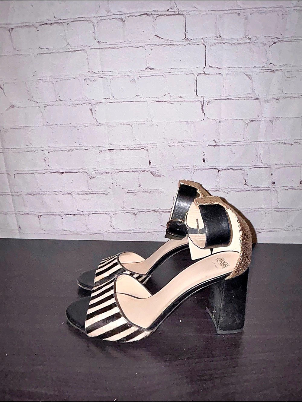 Frances Valentine Blanche Ankle Strap Block Heel Sandals size 10